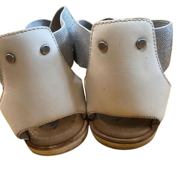 Sorel Womens Ella II Sandals Size 10 Elastic Ankle Strap White Leather Gladiator - Picture 3 of 6